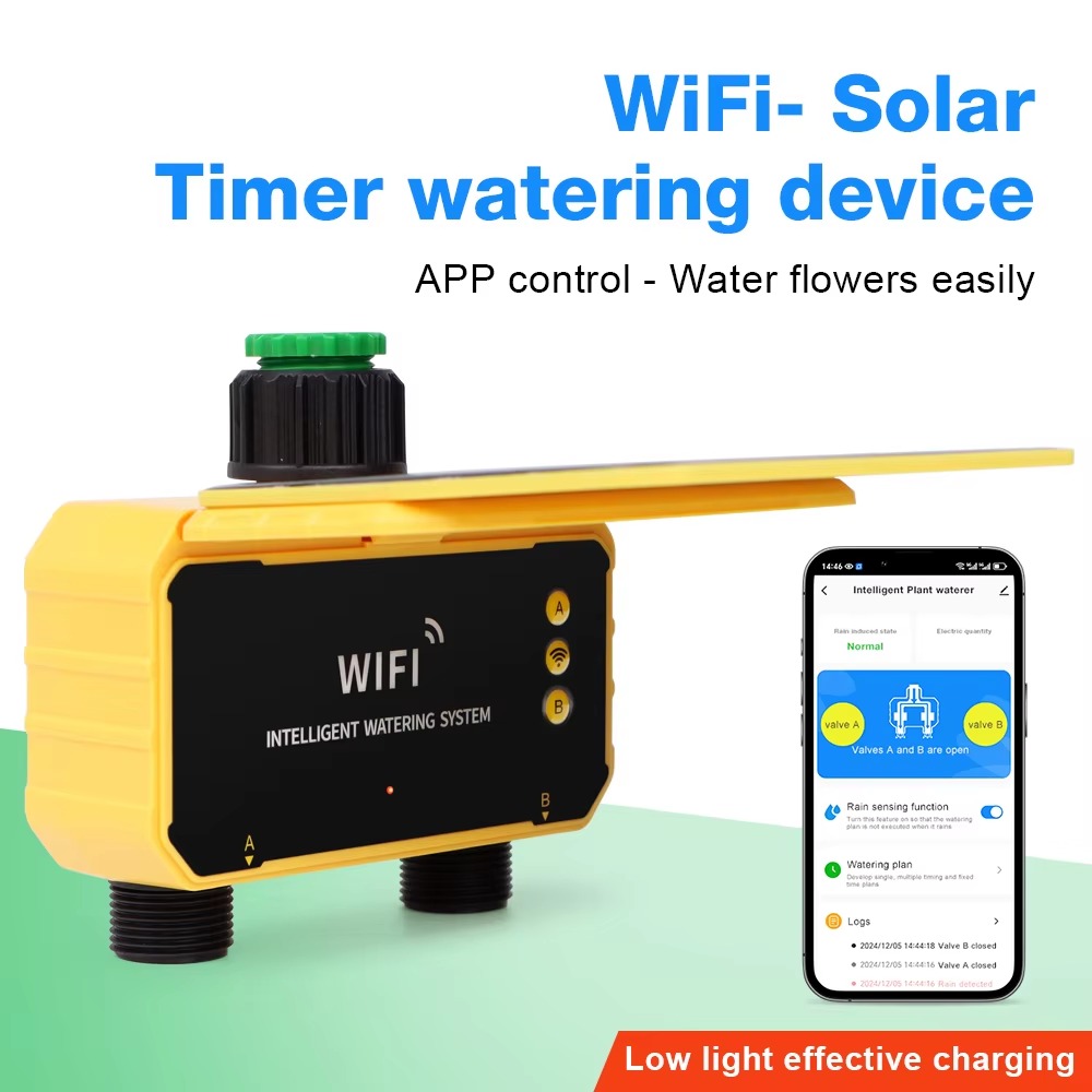 Smart Garden Tap Timer - 1/2 Outlets WIFI Solar Irrigation Timing
