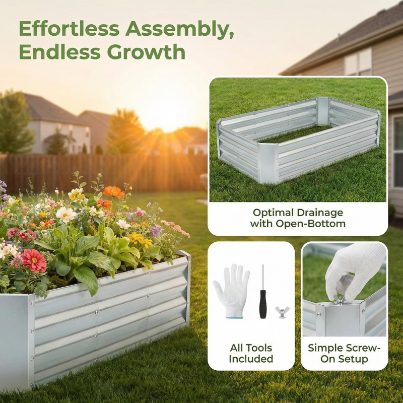 Large Bottomless Galvanized Ga - огляд і ціна Smart Garden Storage