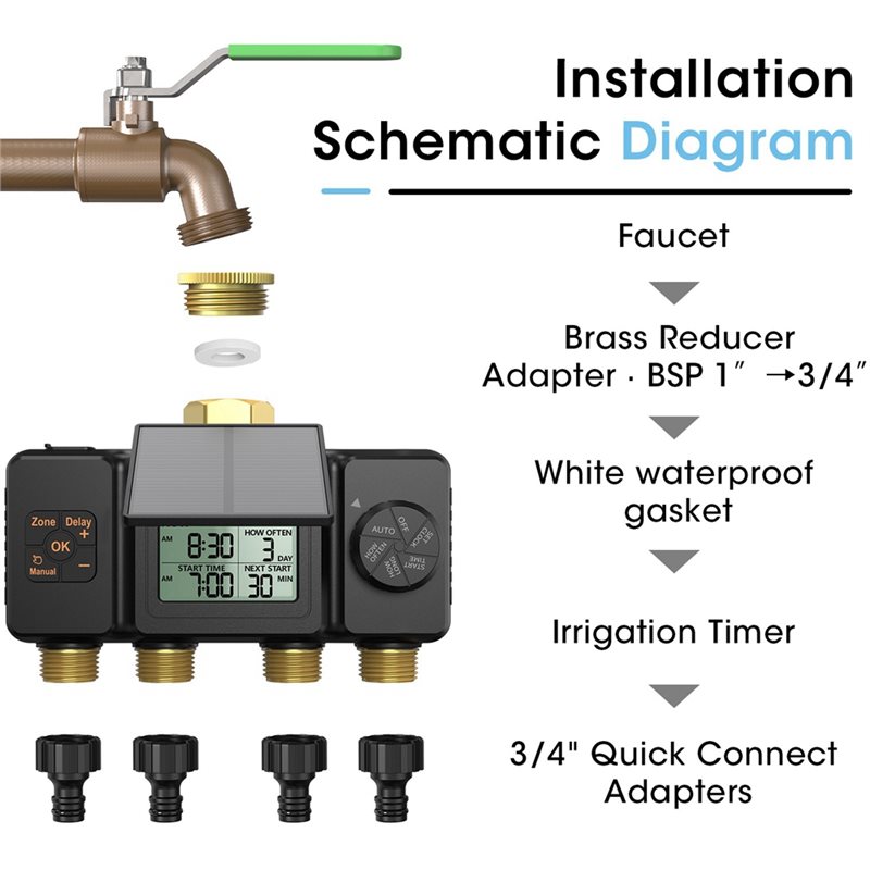 GYTB-Solar Irrigation Timer Au - огляд і ціна Smart Garden Tap Timer